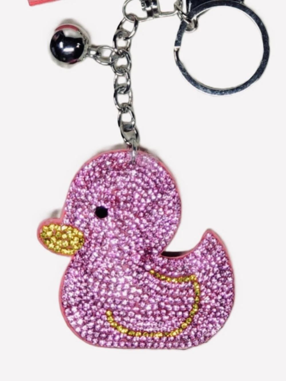 LAST ONE in Pink! Duck rhinestone keychain/purse charm
